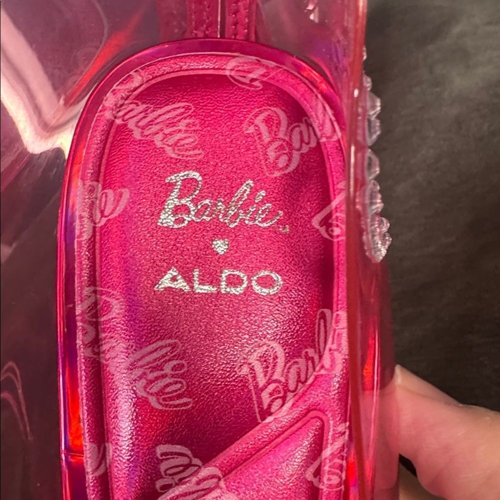 Barbie x ALDO Barbiestessy Collection Pink Translucent Pointed Toe Pumps 7.5 NEW - Picture 11 of 14